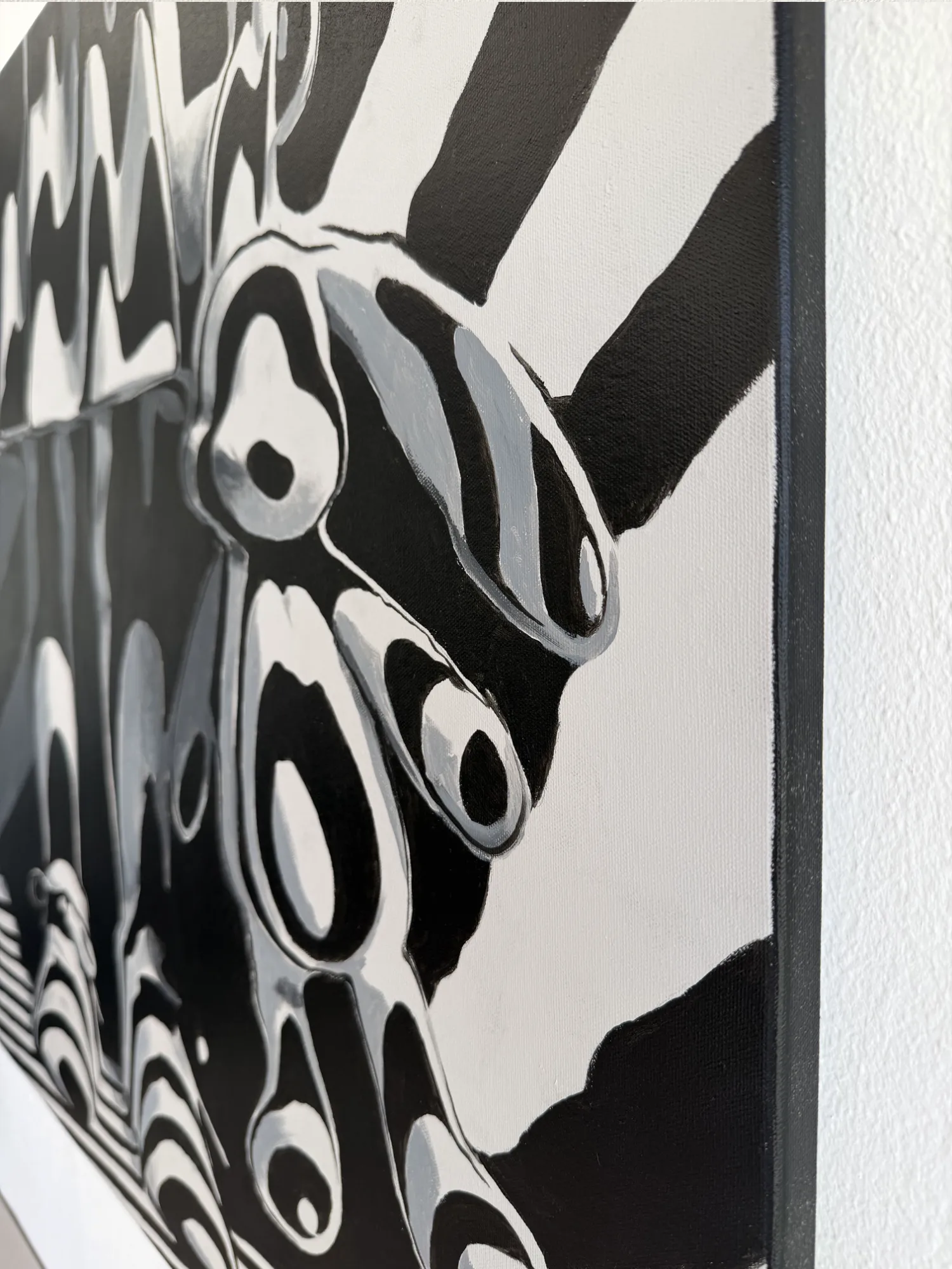 Close-up of Forgotten Corner painting by Odeith, showing the child and rabbit